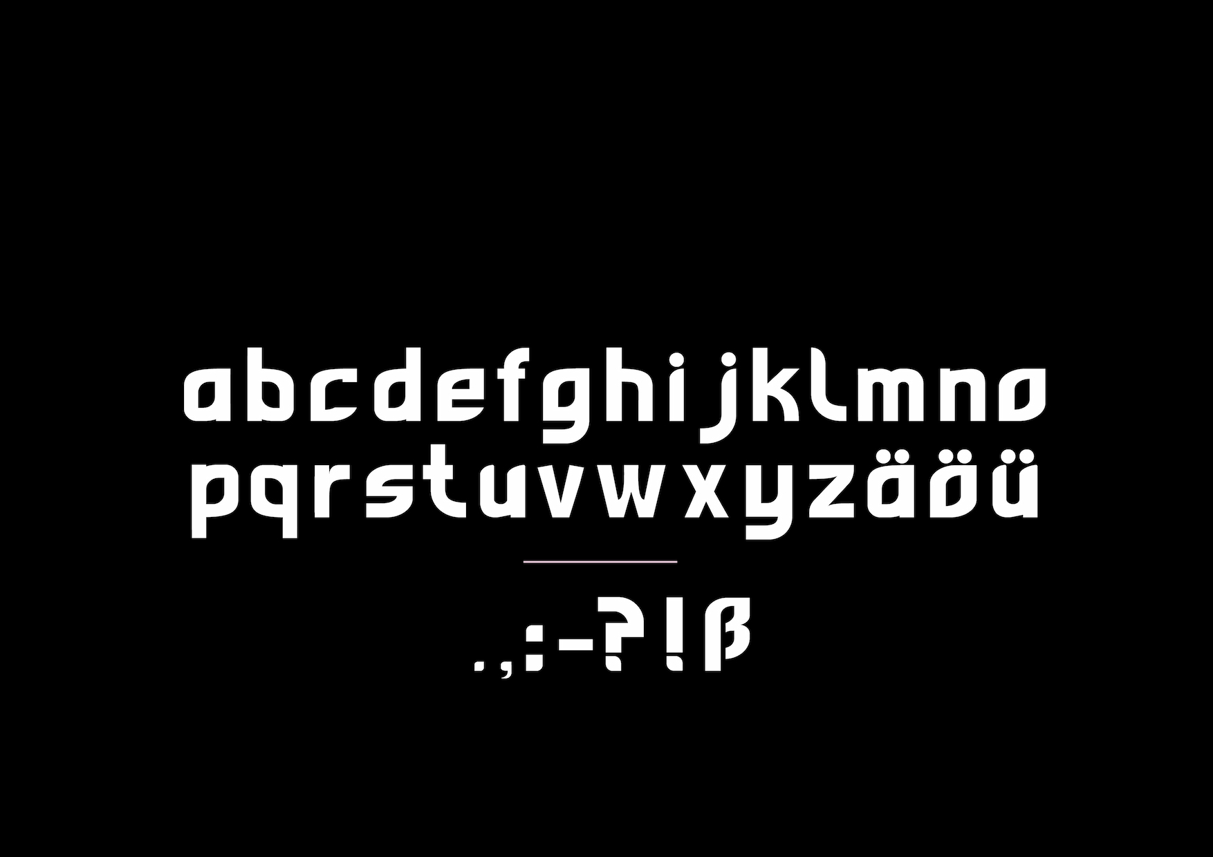 glyphenübersicht von den kleinbuchstaben